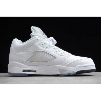 Nike Erkek Air Jordan 5 Retro Low Beyaz / Gri / Siyah Basketbol Ayakkabısı Türkiye - RG6RAMQK